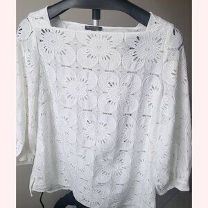 White Lace Massimo Dutti Blouse